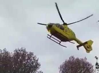 The air ambulance was helped out to help move the woman