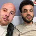Jordan, left, Daniel, right, after they were assaulted outside Blackburn station
