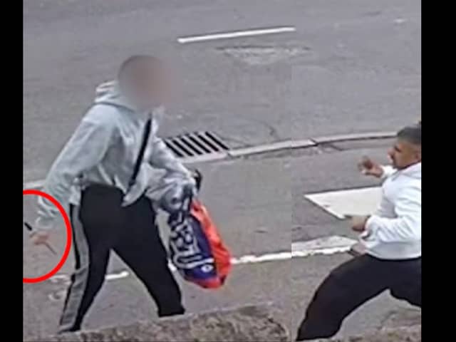 An off-duty response officer, PC Rishi Thobhani, has described how he jumped into action and chased down a shoplifter - despite being threatened with a large kitchen knife. 