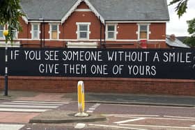 A mystery graffiti artist who has been writing messages on a fence in Ansdell has struck again
