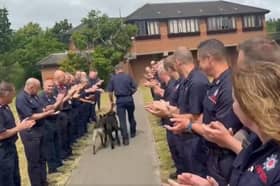 Walk of Honour for Sidney, Lancashire Fire and Rescue's retiring search dog
