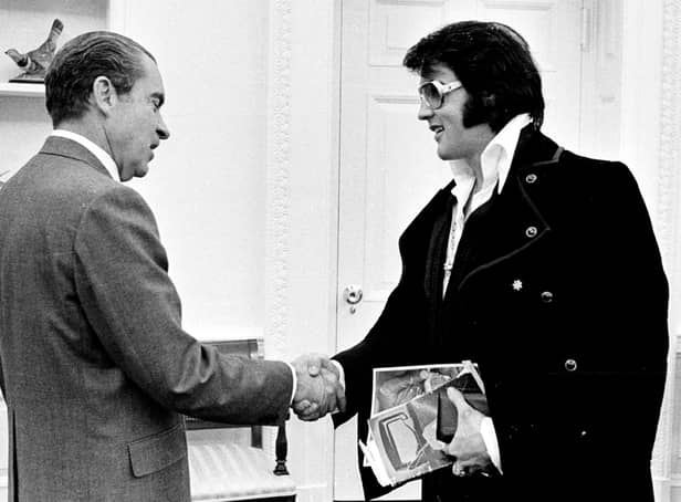 <p>Elvis Presley with President Richard Nixon in 1970 (Photo: Getty)</p>