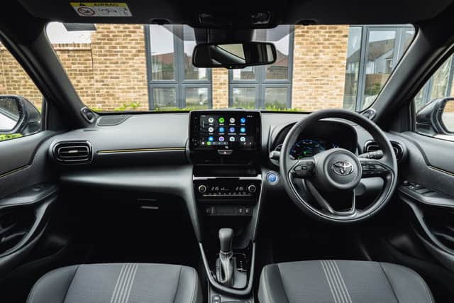 The Yaris Cross shares its simple but sturdy interior with the standard hatchback