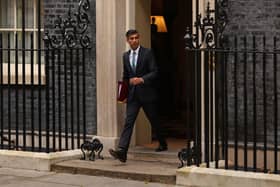 Prime Minister Rishi Sunak leaves 10 Downing Street for his first Prime Minister's Questions