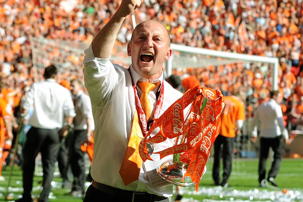 Ian Holloway won promotion to the Premier League with Blackpool in 2010. He was also manager of Saturday's opponents Bristol Rovers. (AFP via Getty Images)