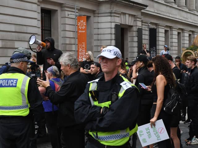 Sajid Javid calls anti-vax protesters ‘idiots’ following protests which saw children injured (Photo by Chris J Ratcliffe/Getty Images)