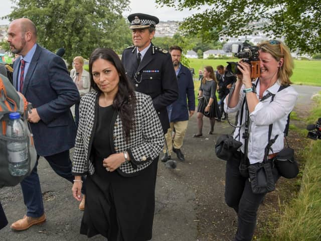 Priti Patel: Police must not treat flashing and harassment of women as ‘low level’ (Photo by Finnbarr Webster/Getty Images)
