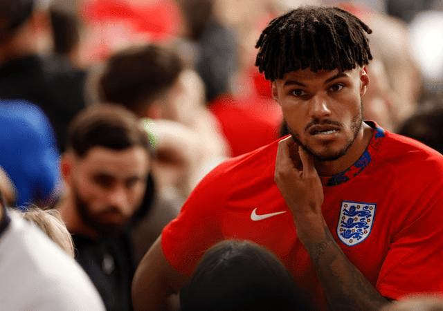 Tyrone Mings of England looks on following defeat in the UEFA Euro 2020 Championship Final between Italy and England at Wembley Stadium on July 11, 2021 in London, England. (Photo by John Sibley - Pool/Getty Images)