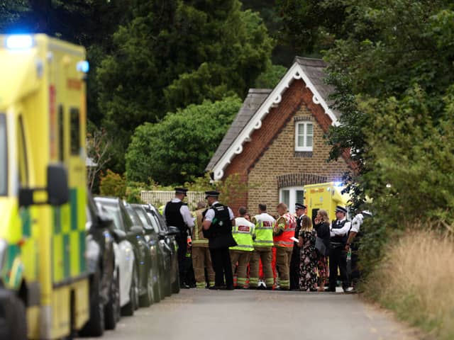 A Land Rover hit the Study Preparatory school building. Credit: Getty Images