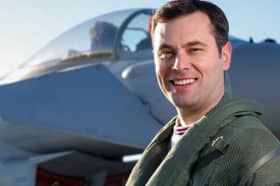 Typhoon pilot Flight Lieutenant Matt Brighty ahead of his appearance at Blackpool Airshow 2023