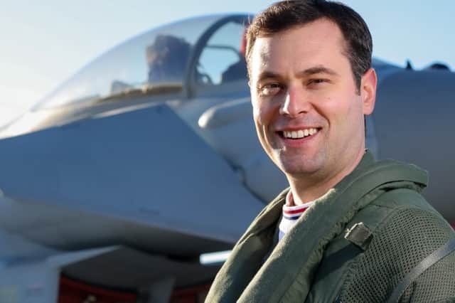 Typhoon pilot Flight Lieutenant Matt Brighty ahead of his appearance at Blackpool Airshow 2023
