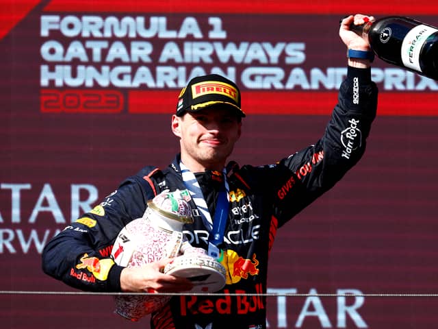 Max Verstappen has recieved a replacement trophy after it was smashed at the Hungarian Grand Prix