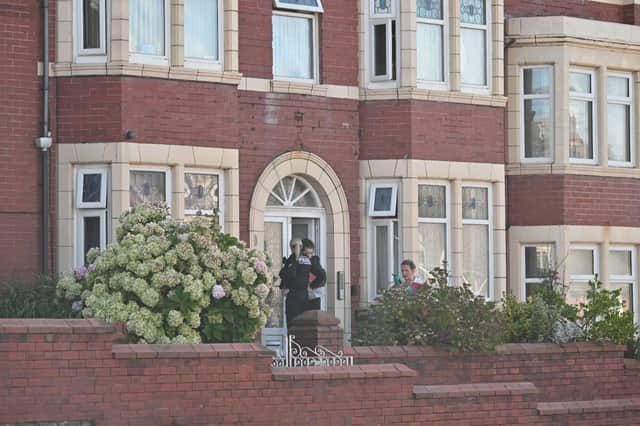 Police resppnding after a man in 50s found dead in a flat in Warbreck Hill