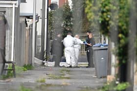 CSI arrive to examine the scene where a woman died in Redcar Road, Blackpool