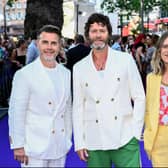 Take That (L-R) Gary Barlow, Howard Donald and Mark Owen  (Photo by Gareth Cattermole/Getty Images)