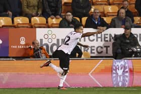 Korey Smith scored Derby’s opening goal in their 3-1 win against Blackpool on Tuesday night