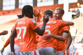 Jordan Rhodes scored his seventh goal of the season as Blackpool saw off Stevenage 3-0. 