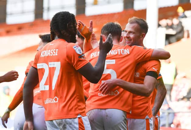 Jordan Rhodes scored his seventh goal of the season as Blackpool saw off Stevenage 3-0. 