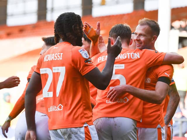 Jordan Rhodes scored his seventh goal of the season as Blackpool saw off Stevenage 3-0. 