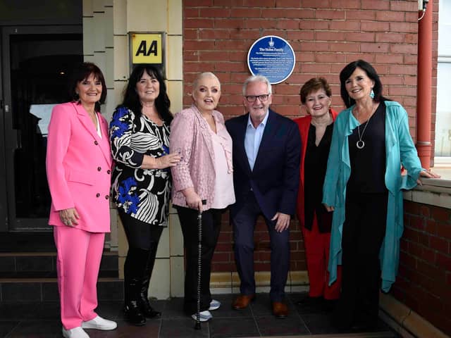 The Nolan Sisters, Anne, Coleen, Linda, Brother Tommy, Denise and Maureen open a Nolans Plaque at The Cliffs hotel in Blackpool Picture: Aaron Parfitt 