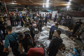 Israel has claimed that it is not responsible for an airstrike on the al Alhi Hospital in Gaza which killed at least 500 people, with Israeli officials instead placing blame on the militant group Palestinian Islamic Jihad. (Credit: Getty Images)