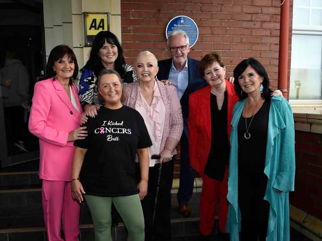 L to R Anne, Coleen, Linda, Tommy, Denise and Maureen Nolan at The Cliffs Hotel. Picture: Aaron Parfitt
