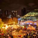 Cathedral Gardens during the Manchester Christmas Markets. 