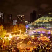 Cathedral Gardens during the Manchester Christmas Markets. 