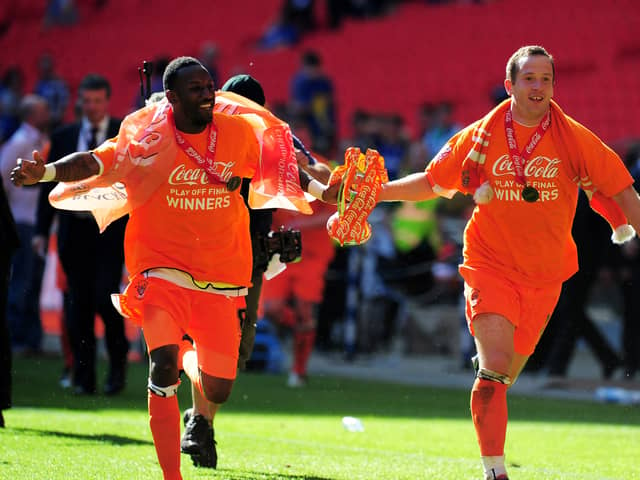 Jason Euell was a play-off winner with Blackpool in 2010.  (Photo by Mike Hewitt/Getty Images)