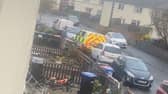 Police in Hazledean Road, Fleetwood today