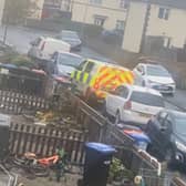 Police in Hazledean Road, Fleetwood today
