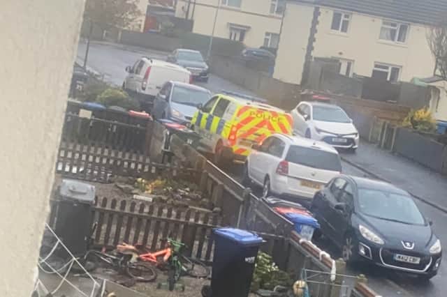 Police in Hazledean Road, Fleetwood today