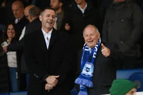 Peterborough chairman and co-owner Darragh MacAnthony, left, with Barry Fry