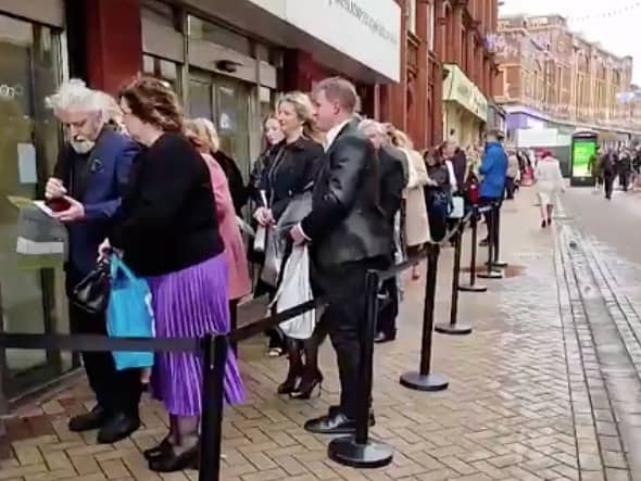 Strictly fans queuing outside Blackpool Tower