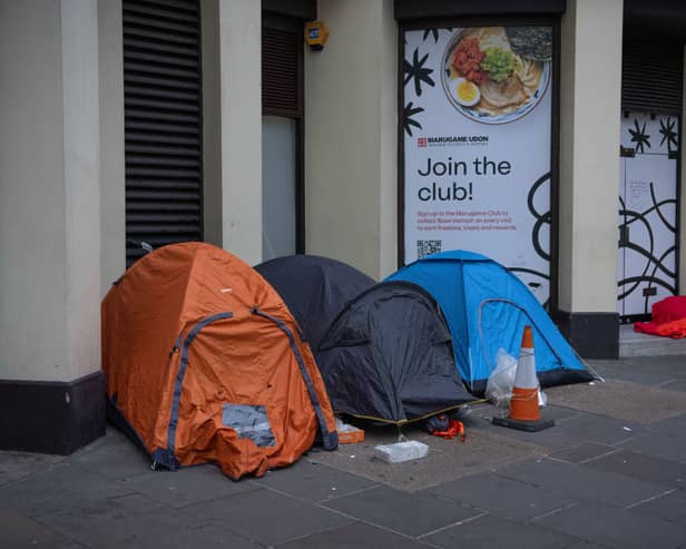 Blackpool has acted to prevent the spread of tents used by the homeless like these in London