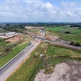 Aerial photo as construction work continues on the new A585 bypass