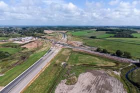 Aerial photo as construction work continues on the new A585 bypass