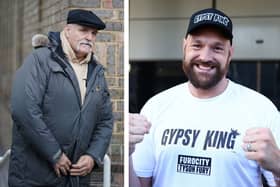 Left: John Fury arriving at Chester Magistrates' Court (credit PA). Right: Tyson Fury (credit Getty)