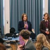 Shadow Education Minister Bridget Phillipson addressing pupils at the Big Education Conversation event