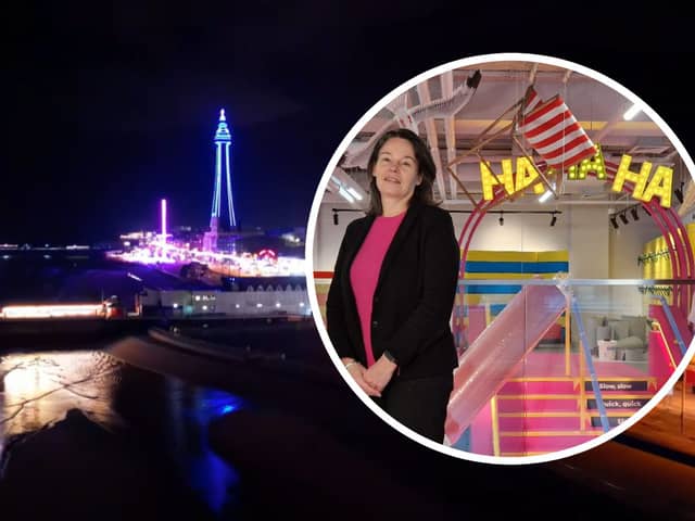 Blackpool On The Up documentary. Inset: New Chief Executive Elizabeth Moss at Showtown Museum
