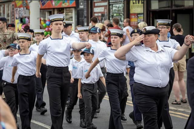 Kay Jackson, Chief Petty Officer (CPO) of Blackpool Sea Cadets, (pictured marching at
the front of the cadets) said the support has been amazing and will make
a real and positive difference to young people in the resort 