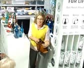 Gaynor Lord leaving the Bullards Gin concession at Jarrolds department store on December 8