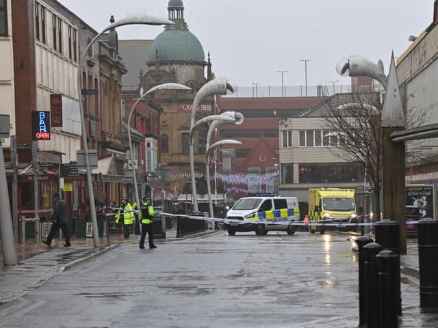 Police closed roads around B&M and West Street Car Park in Blackpool town centre