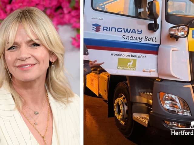 Blackpool born radio presenter Zoe Ball has had a gritter named after her. Credit: Getty/Hertforshire County Council.