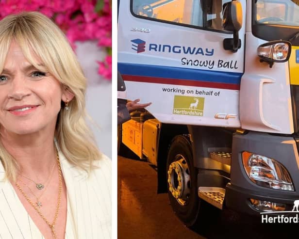 Blackpool born radio presenter Zoe Ball has had a gritter named after her. Credit: Getty/Hertforshire County Council.