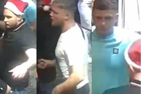 Do you recognise these men? Officers want to speak to them after a teenager was attacked in Blackpool town centre (Credit: Lancashire Police)