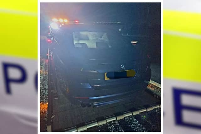 This BMW, suspected to be operating as an illegal taxi. was caught on the M6 near Preston.