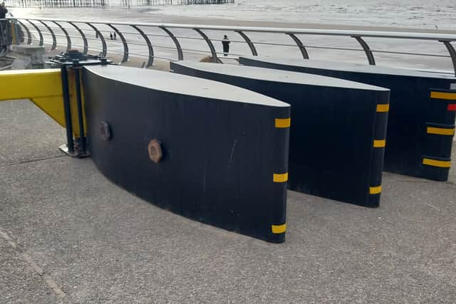 Security barriers on Blackpool Promenade