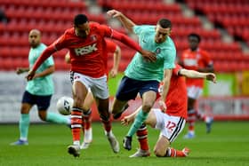 Terell Thomas in FA Cup action for Charlton against Coalville Town