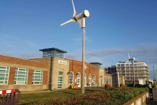 Wind turbines at the Solaris Centre